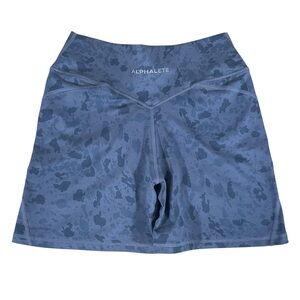 Alphalete Women's Navy Blue Camo Bike Shorts